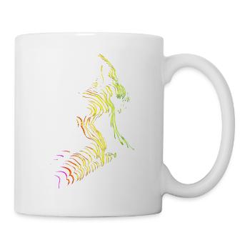 Schöne weibliche Malkunst Zebra bunte Frau - Tasse - Weiß - Rechts