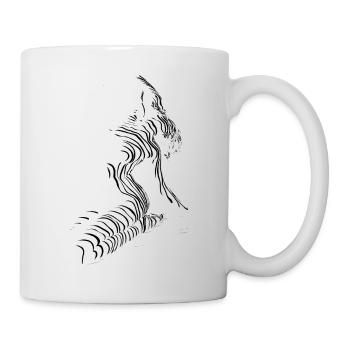 Schöne weibliche Malkunst Zebra bunte Frau - Tasse - Weiß - Rechts