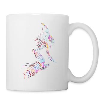 Schöne weibliche Malkunst Zebra bunte Frau - Tasse - Weiß - Rechts