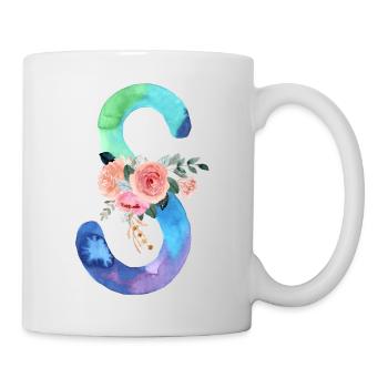 Lettre S watercolor - Mug blanc - blanc - Droite