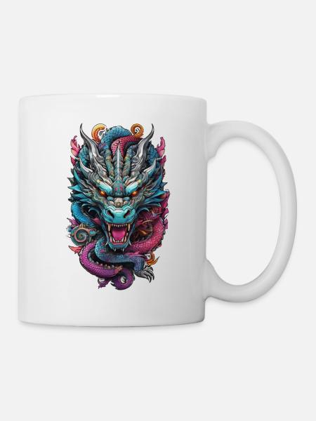 Asiatischer Drache - Japan - Chinesisch - Tasse - Weiß