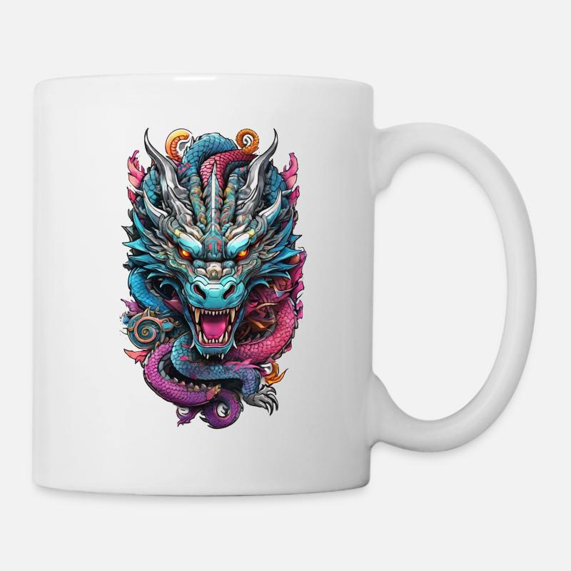 Asiatischer Drache - Japan - Chinesisch - Tasse - Weiß