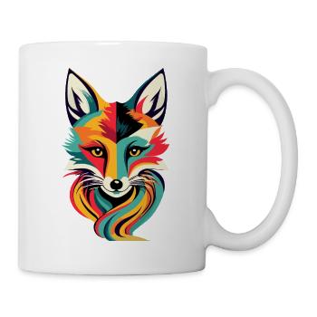 renard, graphique, forêt, nature, animaux de la forêt, animaux, faune - Mug blanc - blanc - Droite