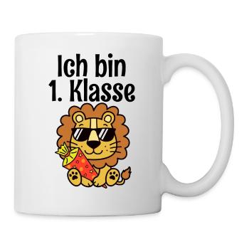 Ich bin 1 Klasse Löwe - Tasse - Weiß - Rechts