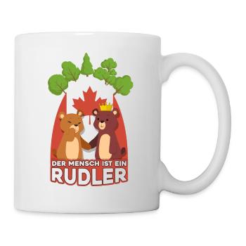 Der Mensch ist ein Rudler -Canada Survival Spaß - Tasse - Weiß - Rechts