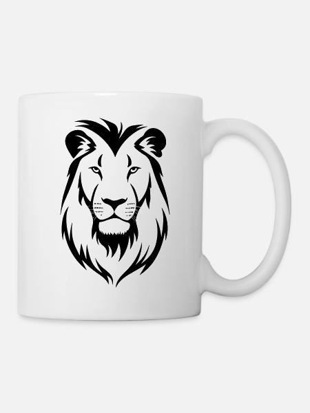 Felin Dschungel Löwenkopf - Tasse - Weiß