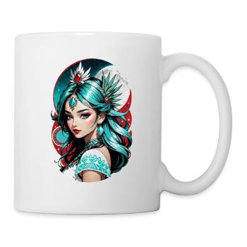 Indische Prinzessin - Aztek - Tasse - Weiß - Rechts