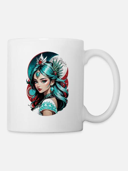 Indische Prinzessin - Aztek - Tasse - Weiß