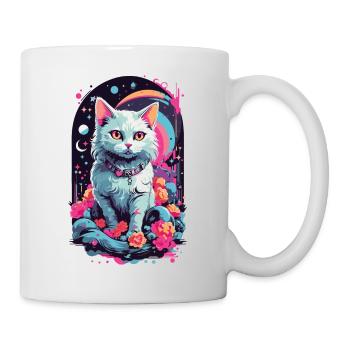 Mystic Pastel Goth Katze Aesthetic Nacht - Tasse - Weiß - Rechts