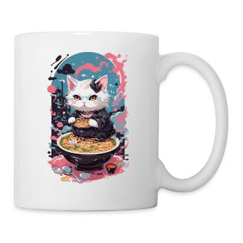 Cat Goth Pastel Ramen Noodle Soup Kawaii - Mug - white - Right