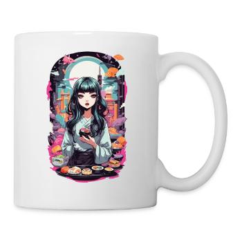 Anime e-Girl Sushi Goth Pastel Streetwear - Mug blanc - blanc - Droite