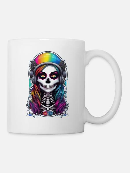 Halloween - Rock & Regenbogen - Tasse - Weiß