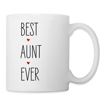 Beste Tante, Best Aunt Ever, Herz, Geburtstag, - Tasse - Weiß - Rechts