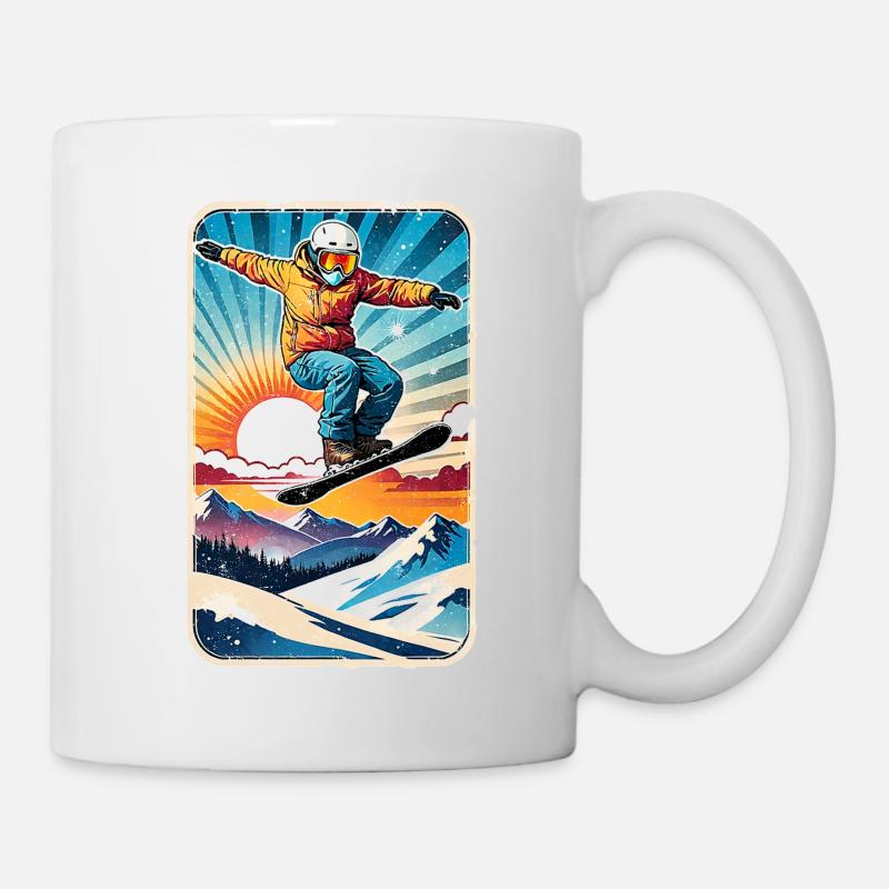snowboard neige et ski - Mug blanc - blanc