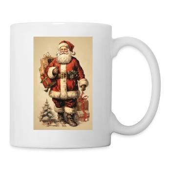 Carte postale du Père Noël vintage - Mug blanc - blanc - Droite