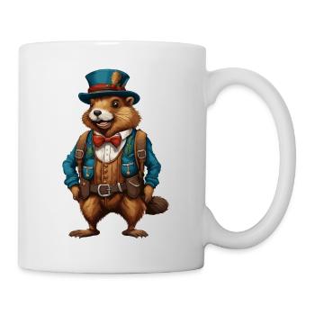 Lederhosen / Animal / Traditional costume / Tradition / Beaver - Mug - white - Right