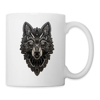 Tierillustration mit gotischen Rosen - Tasse - Weiß - Rechts