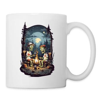 Zombie Camping Halloween Spooky Feu de camp - Mug blanc - blanc - Droite