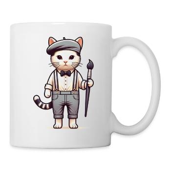Cute Cat Artist - Mug - white - Right