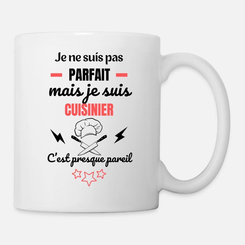 Nicht perfekter Koch Humor Küchenmann Geschenk - Tasse - Weiß