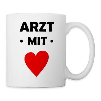 Arzt mit Herz - Doktor - Mediziner - Krankenhaus - Tasse - Weiß - Rechts