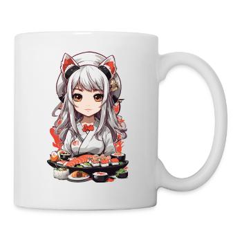 Kawaii Anime Sushi Meisterin mit Katzenohren - Tasse - Weiß - Rechts