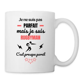 I'm not perfect RUGBY PLAYER - Mug - white - Right