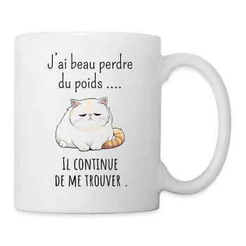 J’ai beau perdre poids il continue de me trouver - Mug blanc - blanc - Droite