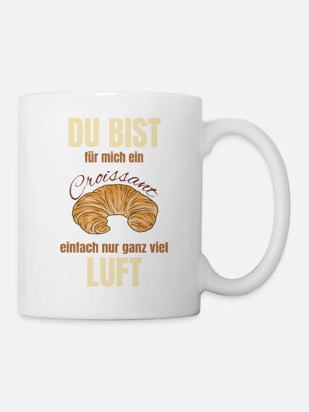 Croissant lustiger Spruch Misanthrop Menschenfeind - Tasse - Weiß