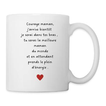 J’arrive bientôt maman-annonce grossesse maman - Mug blanc - blanc - Droite