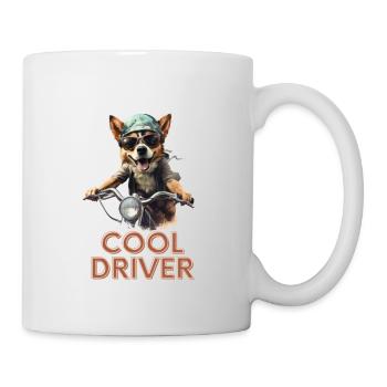 Motard Corgi « Highway Hero » - Mug blanc - blanc - Droite