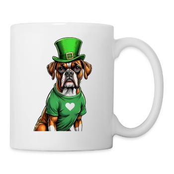 Boxer Dog St. Patrick's Day I Irish Green Hat St - Tasse - Weiß - Rechts