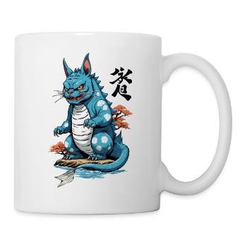 Japon chats monstre ukiyo-e design vintage - Mug blanc - blanc - Droite