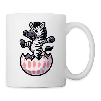 Easter Zebra Comic Easter Egg - Mug - white - Right