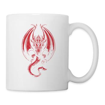 Dragon Rouge Rampant - Mug blanc - blanc - Droite