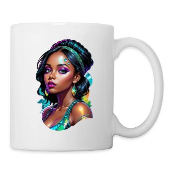 Afro Frau - Schönheit - Tasse - Weiß - Rechts