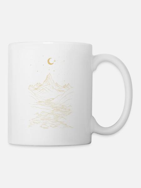 Goldener Mondfluss - Tasse - Weiß