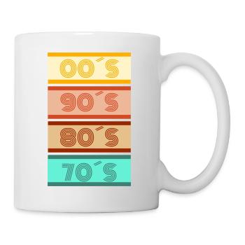 Jahrzehnte in bunt - Tasse - Weiß - Rechts