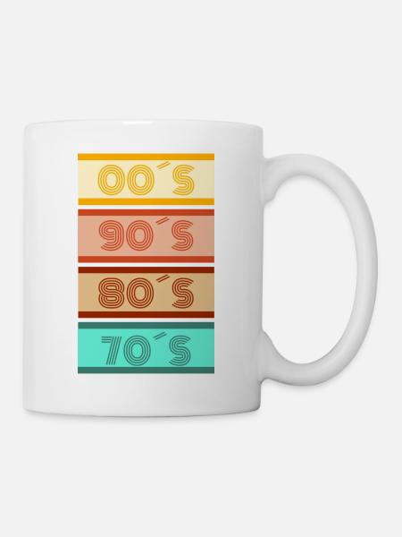 Jahrzehnte in bunt - Tasse - Weiß