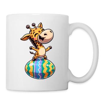 Ostern Giraffe Tanzt, Tänzer Ei - Tasse - Weiß - Rechts