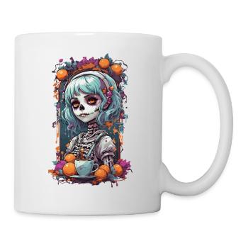 Goth e-Girl crâne Dia de Muertos café Design - Mug blanc - blanc - Droite