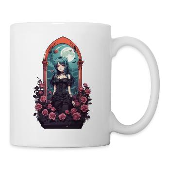 Goth E-Girl Dark Anime Roses Esthétique - Mug blanc - blanc - Droite