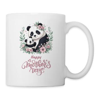 Happy Mother's Day Floral Wreath Mum Panda - Tasse - Weiß - Rechts