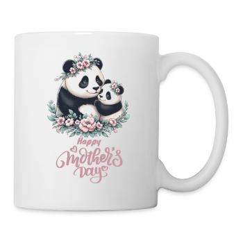 Happy Mother's Day Floral Wreath Mum Panda - Tasse - Weiß - Rechts