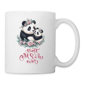 Best Mom Ever Panda Lover Floral Wreath I Mom - Tasse - Weiß - Rechts
