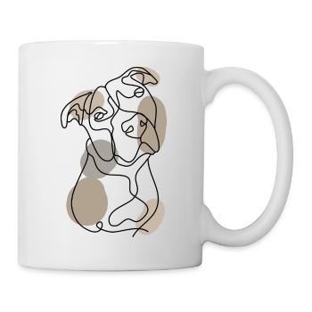 PITBULL MINIMALISTE À UNE LIGNE - Mug blanc - blanc - Droite