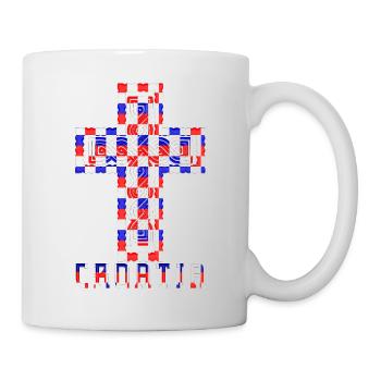 Croatie Croix drapeau patriotisme Vintage Gloire cheveux - Mug blanc - blanc - Droite