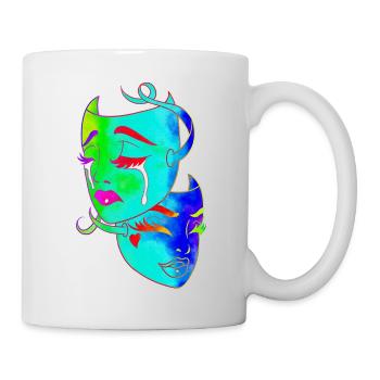 Belle femme peinture art visage femme colorée - Mug blanc - blanc - Droite