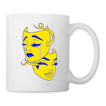 Schöne weibliche Malkunst Gesicht bunte Frau - Tasse - Weiß - Rechts