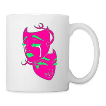 Schöne weibliche Malkunst Gesicht bunte Frau - Tasse - Weiß - Rechts